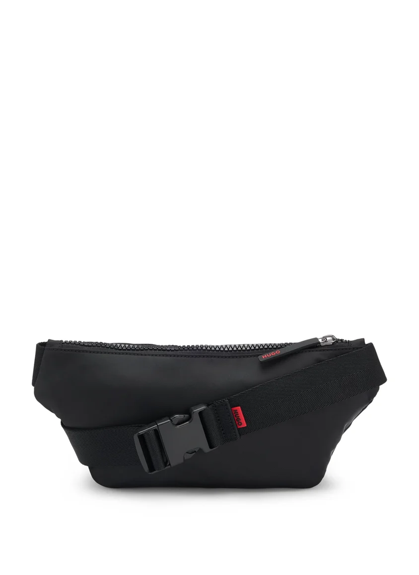 HUGO Matte-twill belt bag with double flap pockets