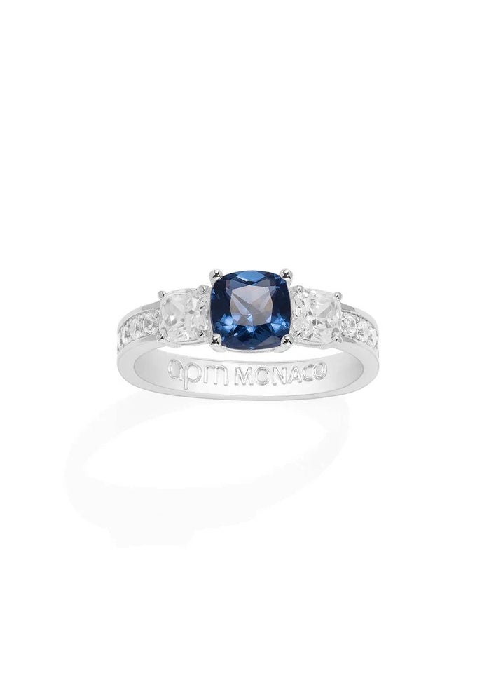 MONACO - APM Blue Square Pavé Ring - Image 1