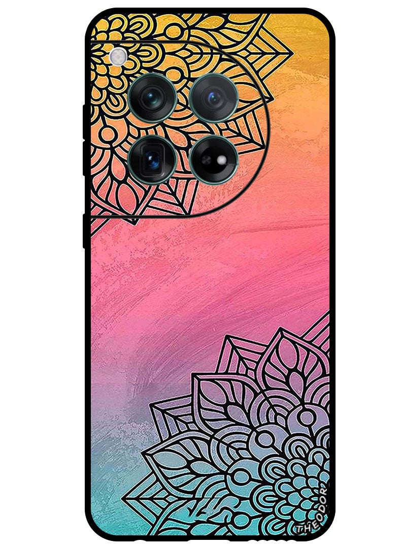 Theodor Protective Case Anti Scratch Shock Proof Bumper Cover For OnePlus 12 Top & Bottom Flower - Image 1