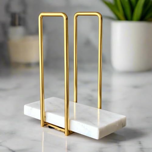 MASON HOME Imperial Napkin Holder White & Gold - 1pc - L 25.4" x B 17.8" x H 7.6" | Bathroom - Kitchen - Bedroom - Washbasin | Towel - Kitchen Roll - Paper Towel | Home Décor | Organizer | Stand - Image 2