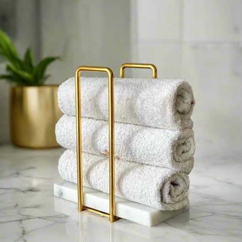 MASON HOME Imperial Napkin Holder White & Gold - 1pc - L 25.4" x B 17.8" x H 7.6" | Bathroom - Kitchen - Bedroom - Washbasin | Towel - Kitchen Roll - Paper Towel | Home Décor | Organizer | Stand - Image 1