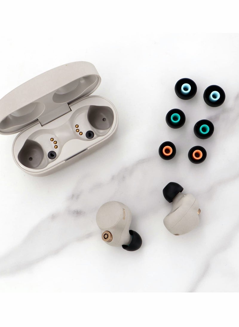 Zikra Replacement Ear Tips for WF-1000XM4, WF-1000XM3, and WF-C500, Flexible Soft Silicone Rubber Skin Ear Buds, 6 Pairs - Image 2