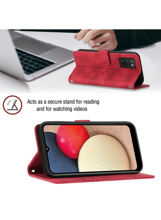 اس-توب جراب لهاتف Samsung Galaxy A02s مقاس 164 مم مصنوع من الجلد المنقوش بملمس الجلد - Image 4