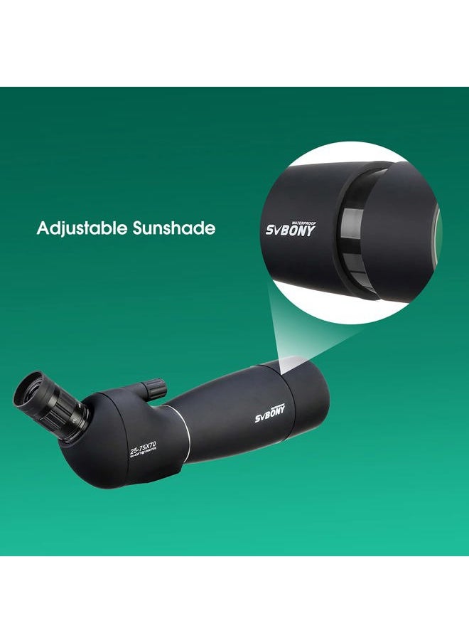 SVBONY - SV28 25-75x70 Spotting Scopes, HD Spotting Scope with Tripod, Long Range Spotter Scope with Phone Adapter for Bird Watching, Target Shooting - Image 1
