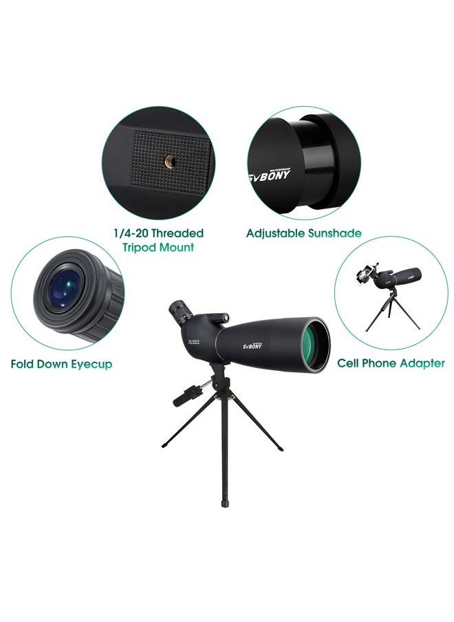 SVBONY - SV28 25-75x70 Spotting Scopes, HD Spotting Scope with Tripod, Long Range Spotter Scope with Phone Adapter for Bird Watching, Target Shooting - Image 1