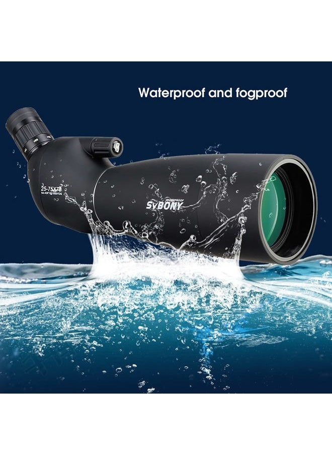 SVBONY - SV28 25-75x70 Spotting Scopes, HD Spotting Scope with Tripod, Long Range Spotter Scope with Phone Adapter for Bird Watching, Target Shooting - Image 1