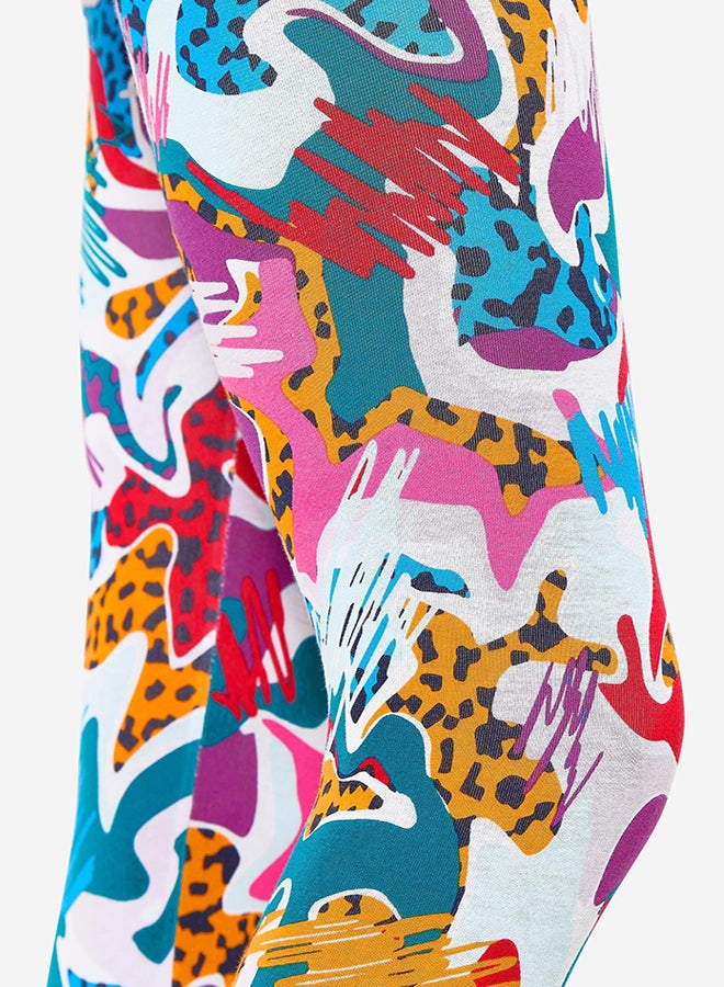 DECATHLON Women's Cotton Fitness Leggings - Multicolour - Image 3