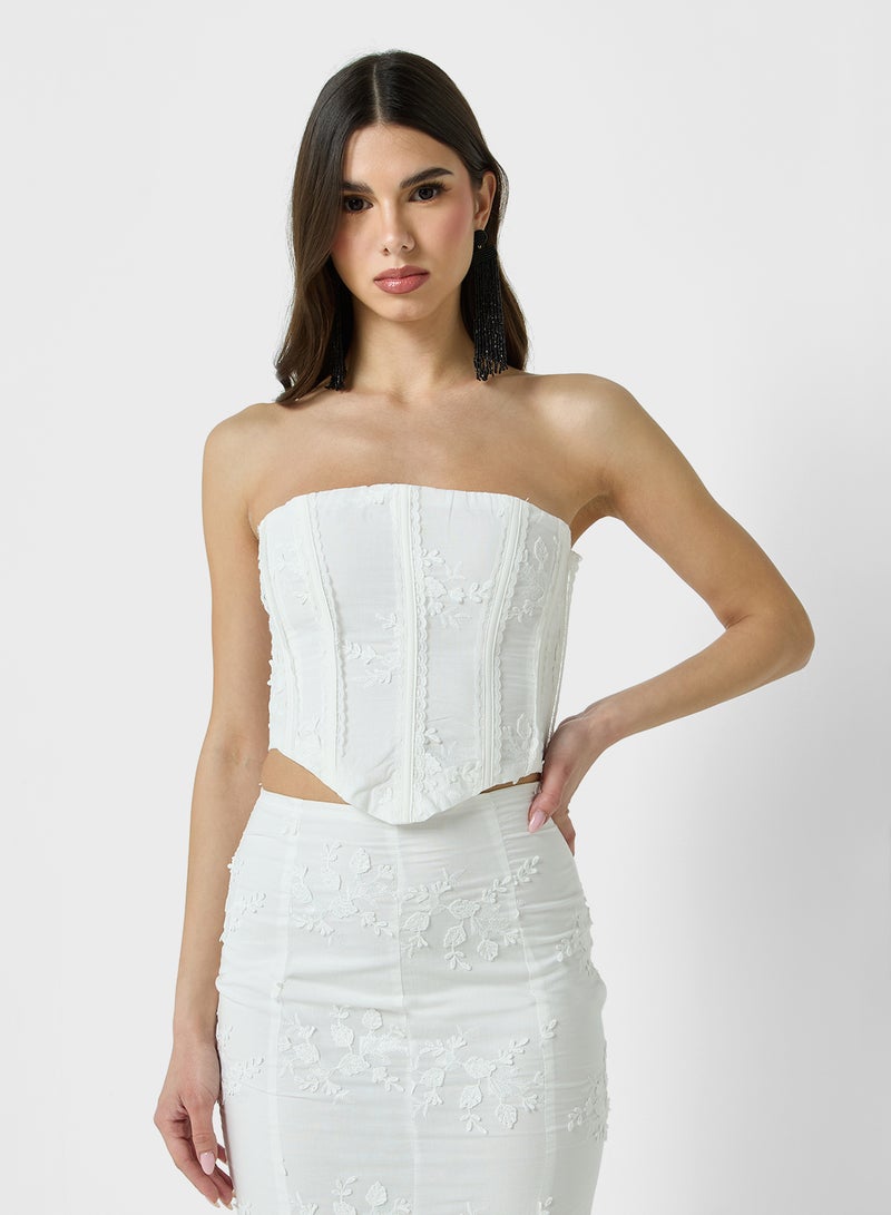 جينجر طقم مشد مطرز وتنورة ماكسي ذيل سمكة - Image 3