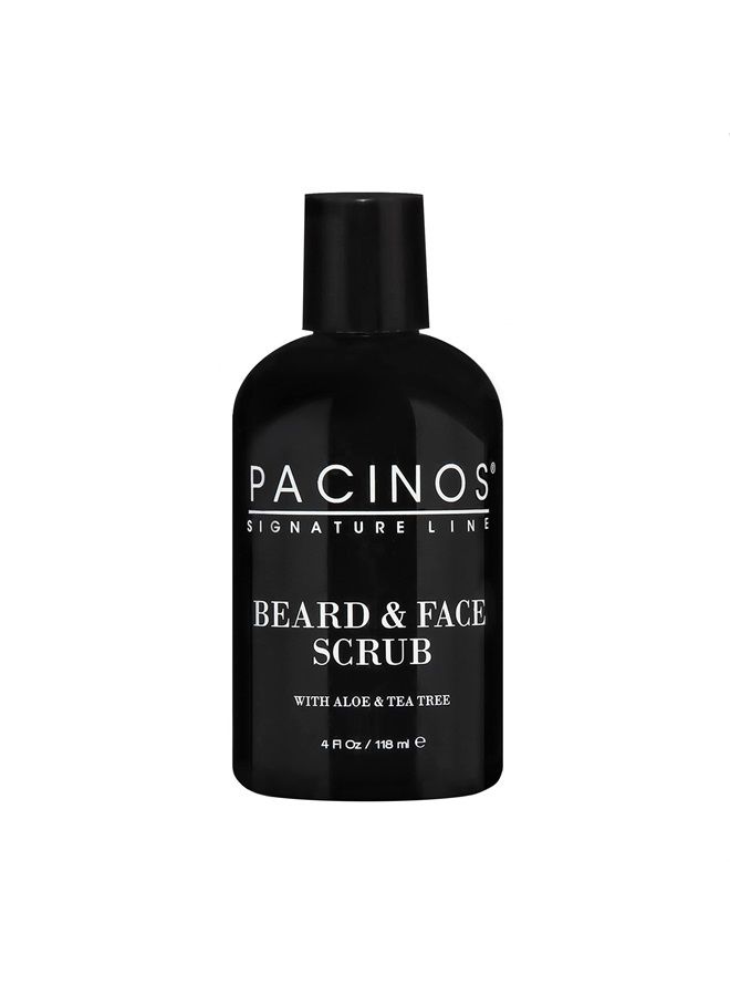 Pacinos Beard and Face Scrub Shave System - Natural Shampoo with Aloe Vera and Tea Tree Extract, Removes Impurities, Organic, 4 fl. oz.  - Image 1