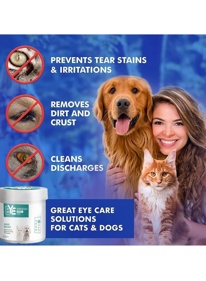 130 Pet Eye Wipes to Clean Tear Stains on Eyes of Cats & Dogs|Pet Eye wipes to clean dirt Crust |Pet Wipes Made up of Gentle Cotton Pads for Cleansing of Pet Eyes and Nose - Image 3