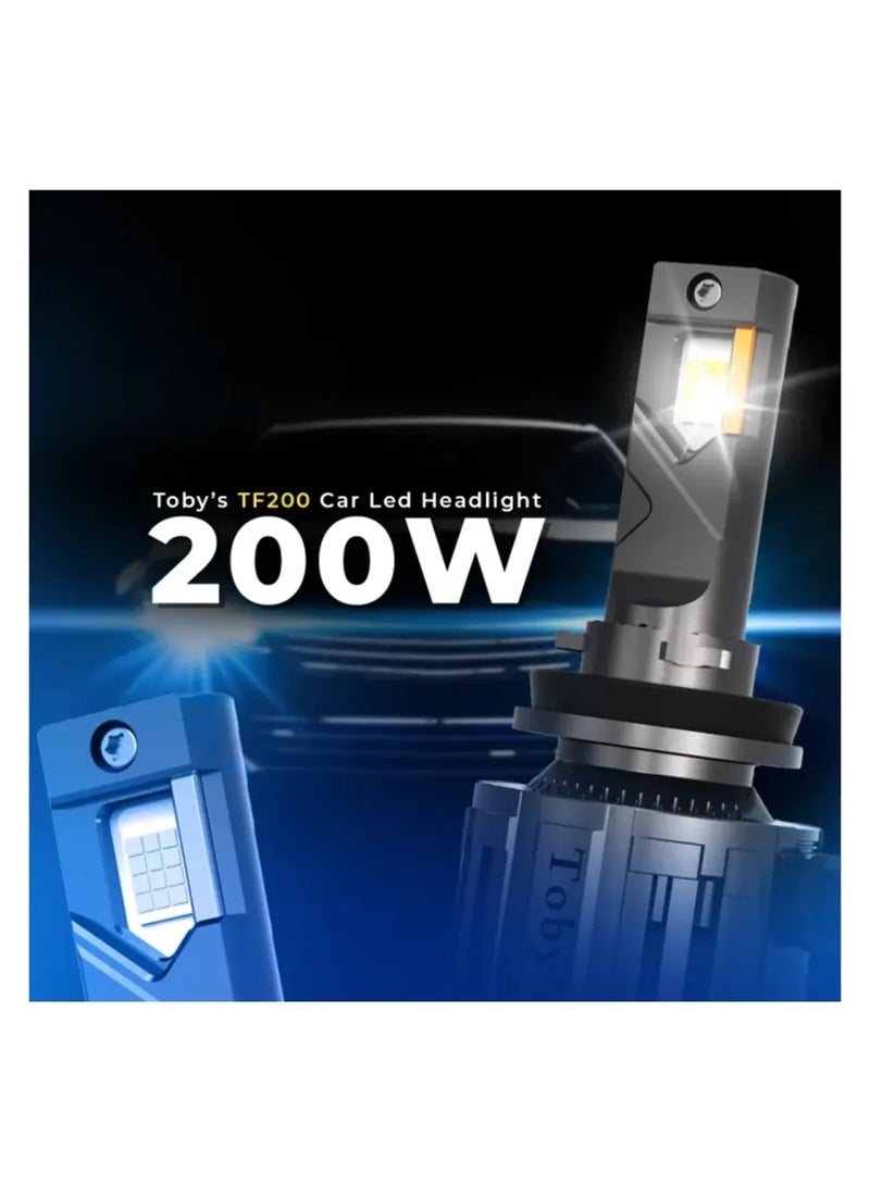 توبيز مصباح أمامي LED للسيارة من Tobys TF200، قطعتان، أصلي، 200 واط/القطعة، قوة 20000 لومن/القطعة، بدرجة حرارة لون 6500 كلفن - TF200 200W HL - H13 - Image 3