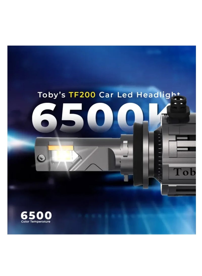 توبيز مصباح أمامي LED للسيارة من Tobys TF200، قطعتان، أصلي، 200 واط/القطعة، قوة 20000 لومن/القطعة، بدرجة حرارة لون 6500 كلفن - TF200 200W HL - H13 - Image 2