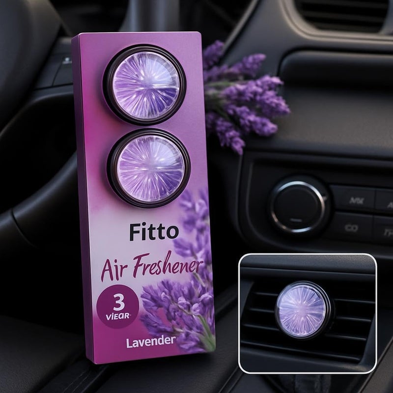 FITTO معطر هواء السيارة فيتو برائحة اللافندر عبوة من 3 معطرات تدوم طويلاً للتعليق في داخل السيارة - Image 2
