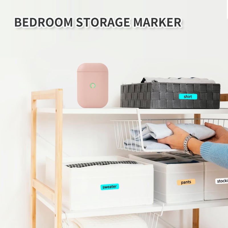 D11 Label Printer Pocket Smartphone Gap Label Maker BT Wireless Thermal Printing 203DPI Support 15mm Width Adhesive Tag DIY Date Journal Study Sticker Compatible with Android iOS for Home Office - Image 2