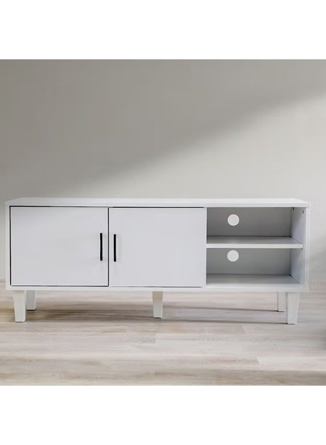 DubaiGallery TV Cabinet For Up To 32 Inches TV I Entertainment Modern Design Wall Unit Furniture I Wooden TV Stand For Living Room, Bedroom I TV Rack L120xW40xH49 cm - White - Image 4