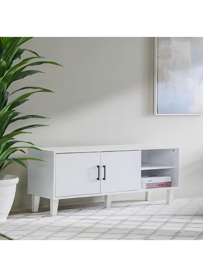 DubaiGallery TV Cabinet For Up To 32 Inches TV I Entertainment Modern Design Wall Unit Furniture I Wooden TV Stand For Living Room, Bedroom I TV Rack L120xW40xH49 cm - White - Image 2