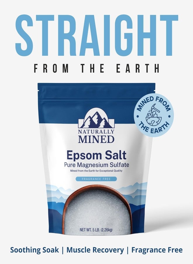 YARELI Naturally Mined Epsom Salt Bath and Foot Soak, Unscented Pure Magnesium Sulfate, 5lb - Image 3