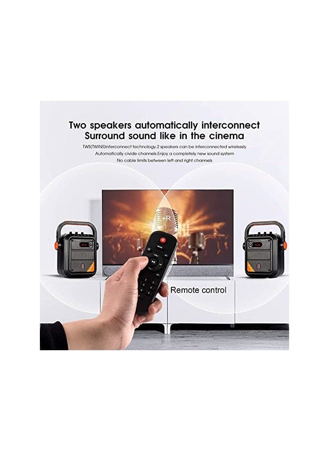 Zaboon - Jyx Karaoke Machine Karaoke Speaker With Microphone Portable Bluetooth Speaker Karaoke Set Rechargeable Pa System With Fm Radio, Audio Recording, Tws, Remote Control, Supports Tf Card/Usb - Image 1