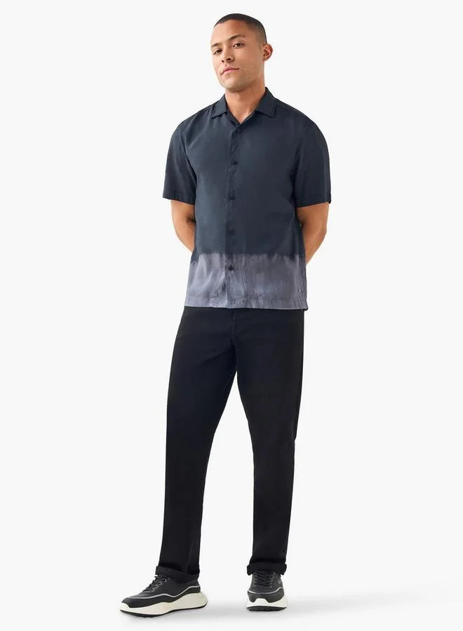 Lee Cooper Lee Cooper Relaxed Fit Ombre Tencel Shirt with Short Sleeves