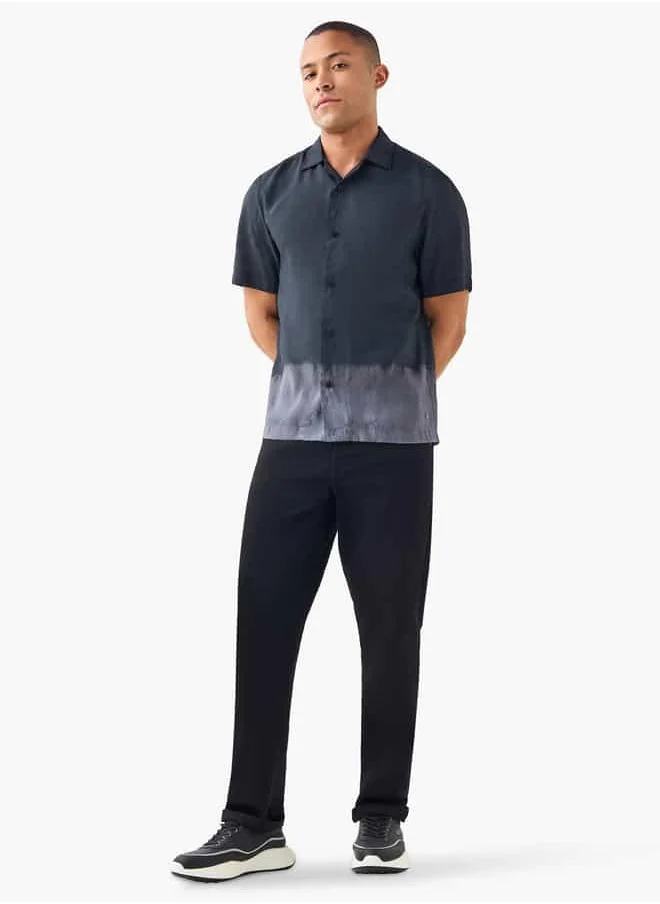 Lee Cooper Lee Cooper Relaxed Fit Ombre Tencel Shirt with Short Sleeves