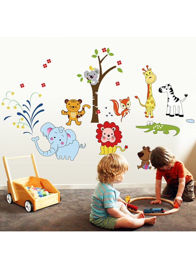 Stickie Art Animal Wall Stickers Jungle Toons Removable Large Multicolor Wall Decals 60x90cm for Kids Nursery Bedroom Living Room Kitchen Home Decoration DIY - Image 1