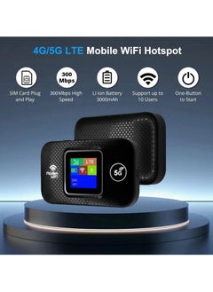 Necomi Pocket 4G/5G WiFi, 4G/5G WiFi 300Mbps Plug and Play Standard SIM Card Pocket Mobile Hotspot Wireless Network Smart Router Black  - Image 2