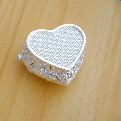 SEVENBEES Hinged Silver Crown Trinket Box, Collectible, Rhinestone-Adorned, Jeweled Enamel, Decorative Jewelry and Ring Holder Box - Image 4