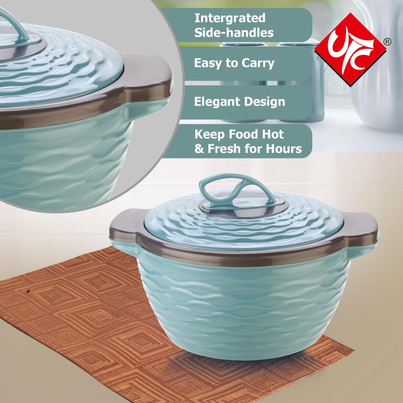UTC Brook Casserole 3 Pcs Set (700ml, 1300ml, 2000ml), Green | BPA Free | Food Grade | PU Insulated | Hot & Cold - Image 5