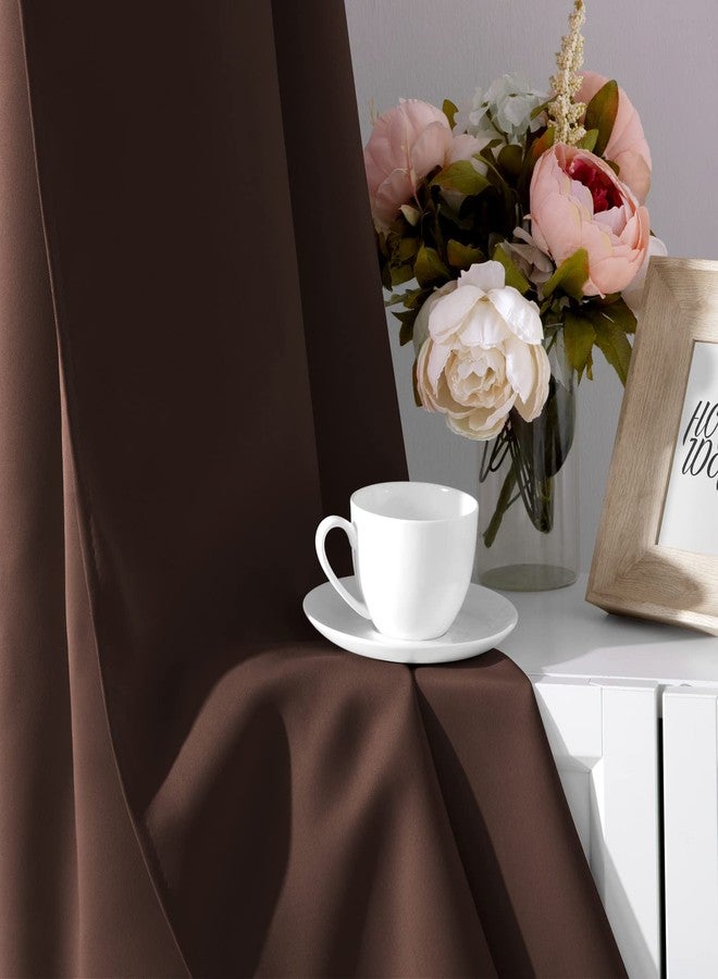 HOMEIDEAS Blackout Curtains for Bedroom 52 X 84 Inch Long 2 Panels Set Chocolate Brown Room Darkening Curtains/Drapes, Soundproof Thermal Grommet Window Curtains for Living Room - Image 5