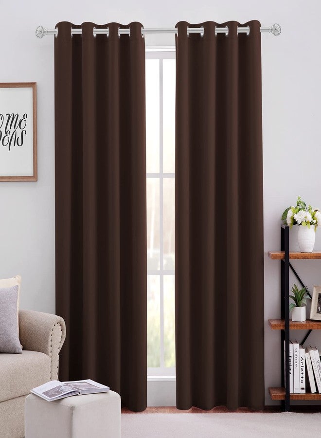 HOMEIDEAS Blackout Curtains for Bedroom 52 X 84 Inch Long 2 Panels Set Chocolate Brown Room Darkening Curtains/Drapes, Soundproof Thermal Grommet Window Curtains for Living Room - Image 1
