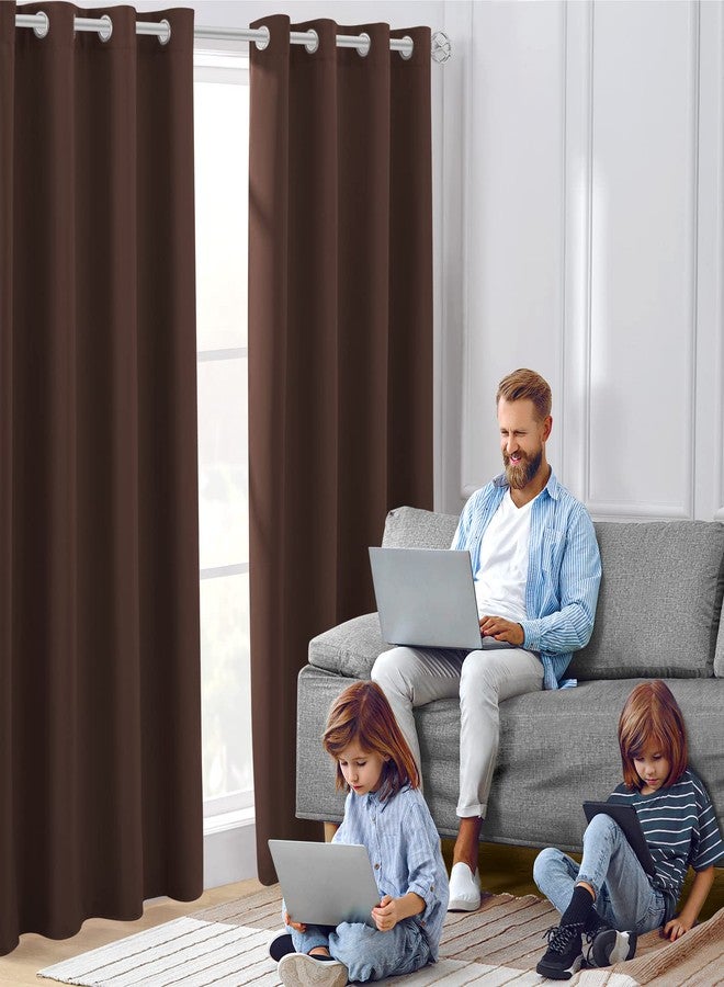 HOMEIDEAS Blackout Curtains for Bedroom 52 X 84 Inch Long 2 Panels Set Chocolate Brown Room Darkening Curtains/Drapes, Soundproof Thermal Grommet Window Curtains for Living Room - Image 2