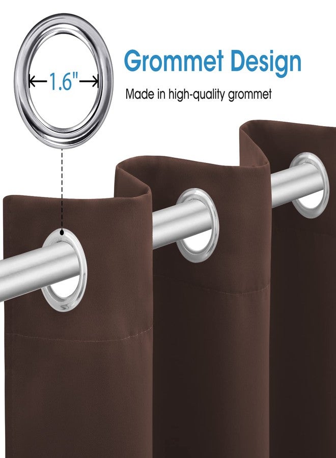 HOMEIDEAS Blackout Curtains for Bedroom 52 X 84 Inch Long 2 Panels Set Chocolate Brown Room Darkening Curtains/Drapes, Soundproof Thermal Grommet Window Curtains for Living Room - Image 4