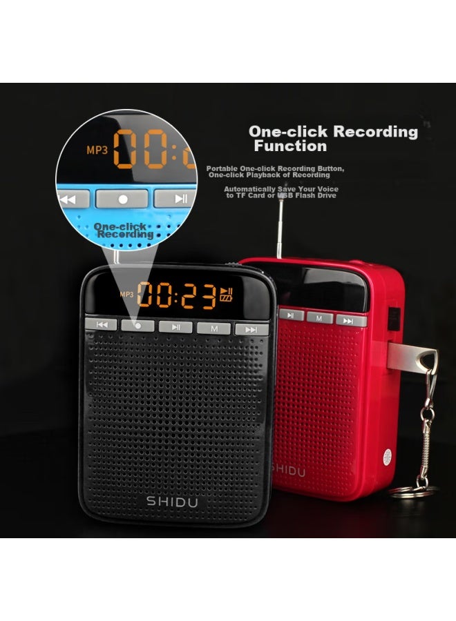 SHIDU M400 Portable Amplifier, Teacher-specific Classroom Amplifier, High-volume Outdoor Loudspeaker, Long-lasting Tour Guide Megaphone With Anti-howling Function, Wired Microphone, Black - Image 4