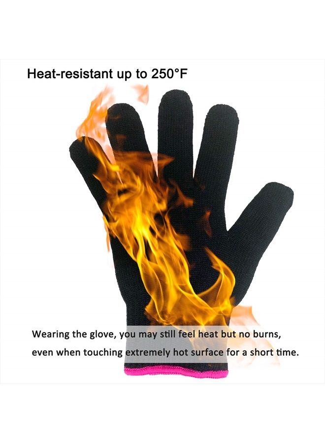 Lessmon 2 قفازات محترفة مقاومة للحرارة لتصفيف الشعر حجب الحرارة للتجعيد، مكواة مسطحة وعصا تجعيد مناسبة لليد اليسرى واليمنى - Image 5