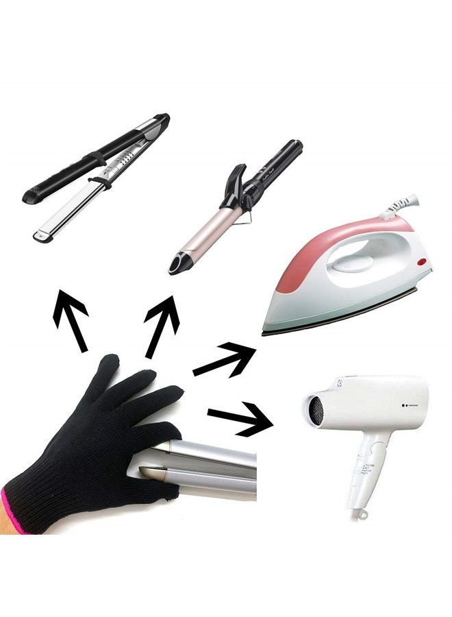 Lessmon 2 قفازات محترفة مقاومة للحرارة لتصفيف الشعر حجب الحرارة للتجعيد، مكواة مسطحة وعصا تجعيد مناسبة لليد اليسرى واليمنى - Image 3