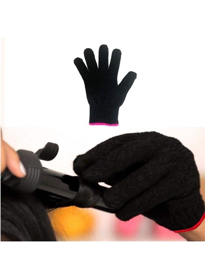 Lessmon 2 قفازات محترفة مقاومة للحرارة لتصفيف الشعر حجب الحرارة للتجعيد، مكواة مسطحة وعصا تجعيد مناسبة لليد اليسرى واليمنى - Image 2