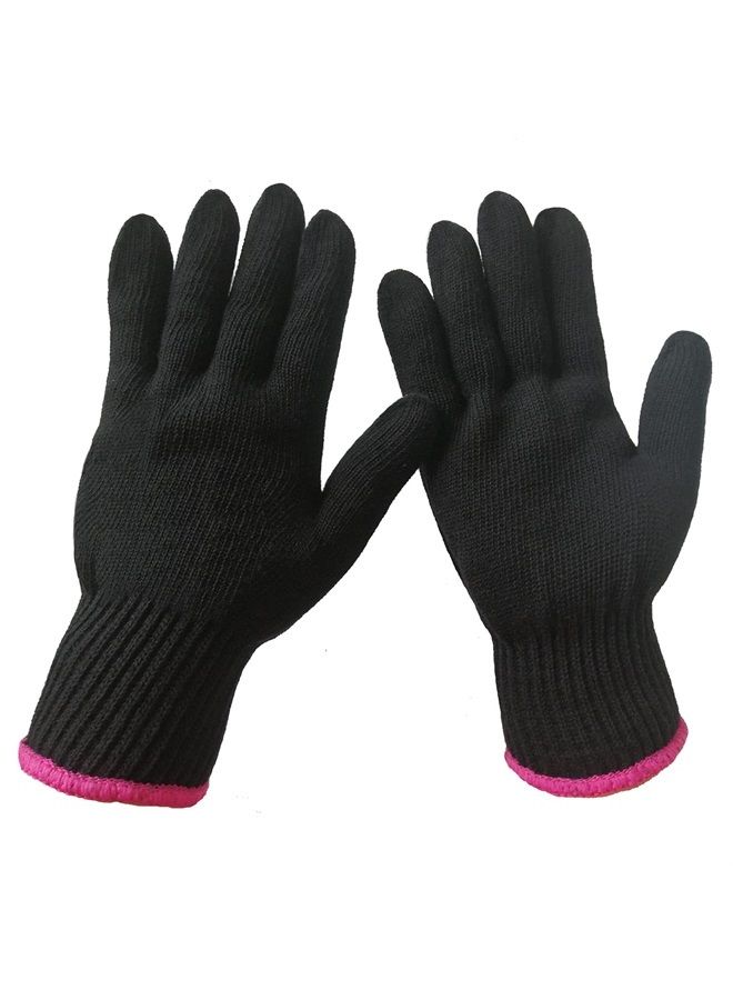 Lessmon 2 قفازات محترفة مقاومة للحرارة لتصفيف الشعر حجب الحرارة للتجعيد، مكواة مسطحة وعصا تجعيد مناسبة لليد اليسرى واليمنى - Image 1