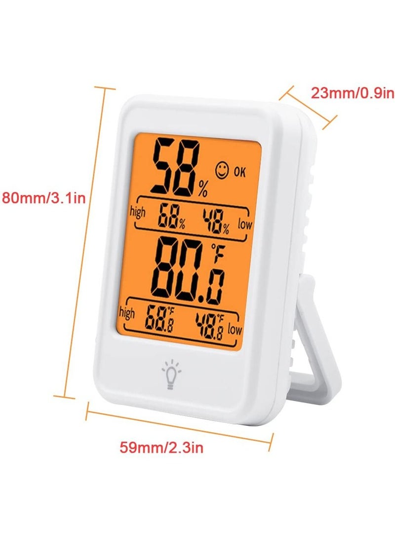 KASTWAVE 1 عبوة، مقياس درجة الحرارة الداخلي للمنزل بأرقام كبيرة، مقياس الرطوبة hygrometer بمؤشر رقمي لدرجة حرارة الداخل، مقياس للمنزل، قابل للتعليق على الجدار، تحديث سريع، أبيض - Image 2