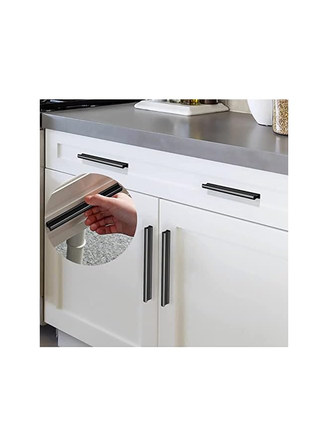 PROMASS Cabinet Handles 12 PCS - Black Drawer Pulls 5 in (128mm) Hole Centers - Tilted Solid Drawer Handles for Kitchen Cabinet Pulls - Finger Pull (5 in hole centers, Black Right Angle) - Image 3