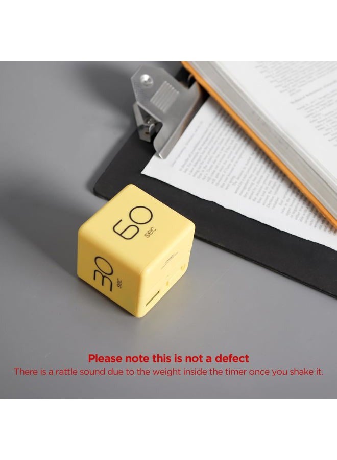 Mooas Cube Timer for Time Management, Kitchen, Kids, Workout, and Studying (Yellow) - Image 2