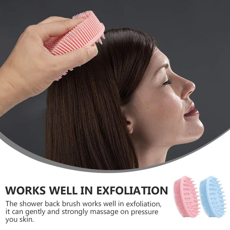 Soft Bristles Baby Bath Brush Set Pink Blue 2PCS Double Sided Shower Scrub - Image 4
