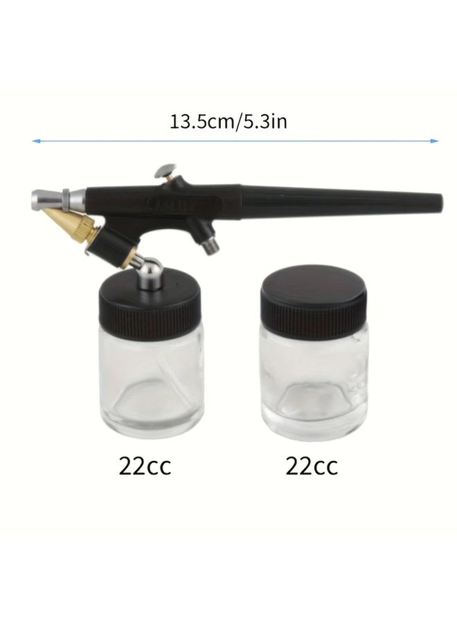 0.8mm Black Siphon Feed Air Brush Set Spray Gun Artist Crafts Kit - Image 2