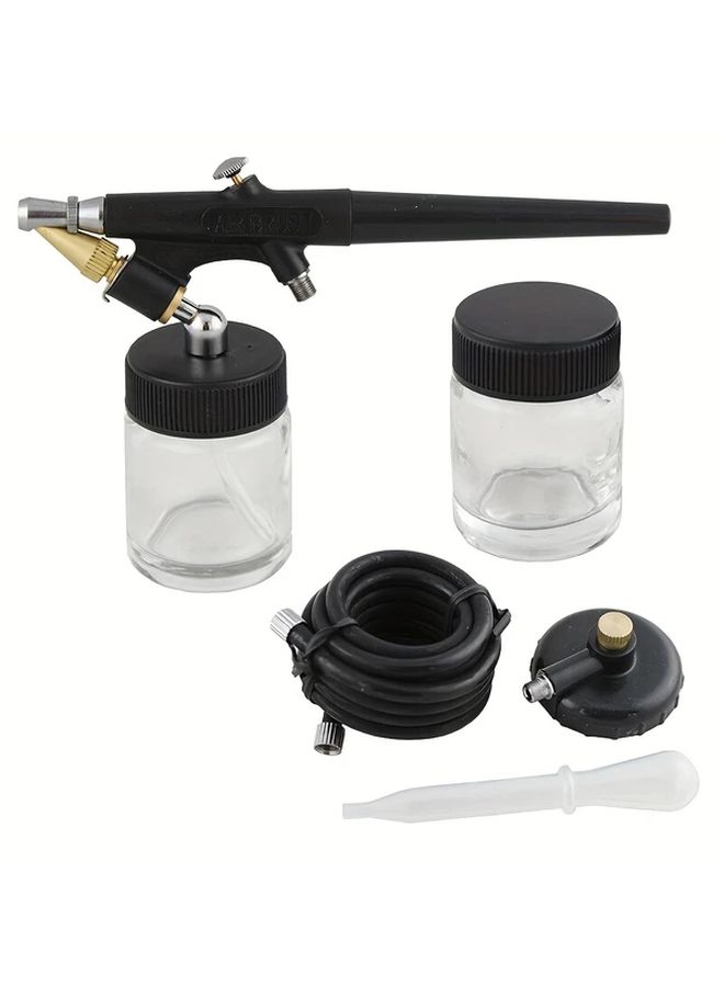0.8mm Black Siphon Feed Air Brush Set Spray Gun Artist Crafts Kit - Image 3