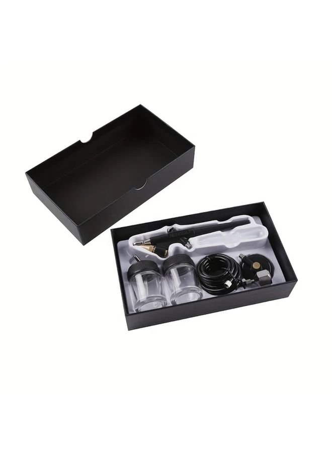 0.8mm Black Siphon Feed Air Brush Set Spray Gun Artist Crafts Kit - Image 1