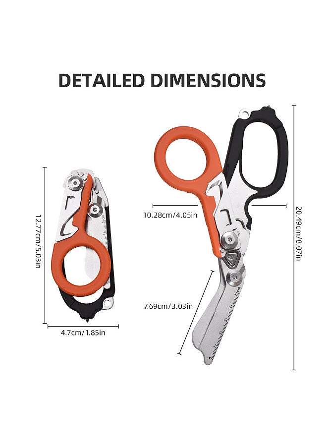Generic Trauma Shear Multi functional Pliers Tool Outdoor Camping Tools Emergency Shears Ruler Band Cutter Glass Breaker Folding Scissors Non-slip Grip  - Image 3