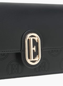 ELLE Women Monogram Embossed Crossbody Bag with Button Closure and Chain Strap  - Image 4