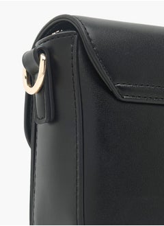 ELLE Women Monogram Embossed Crossbody Bag with Button Closure and Chain Strap  - Image 5