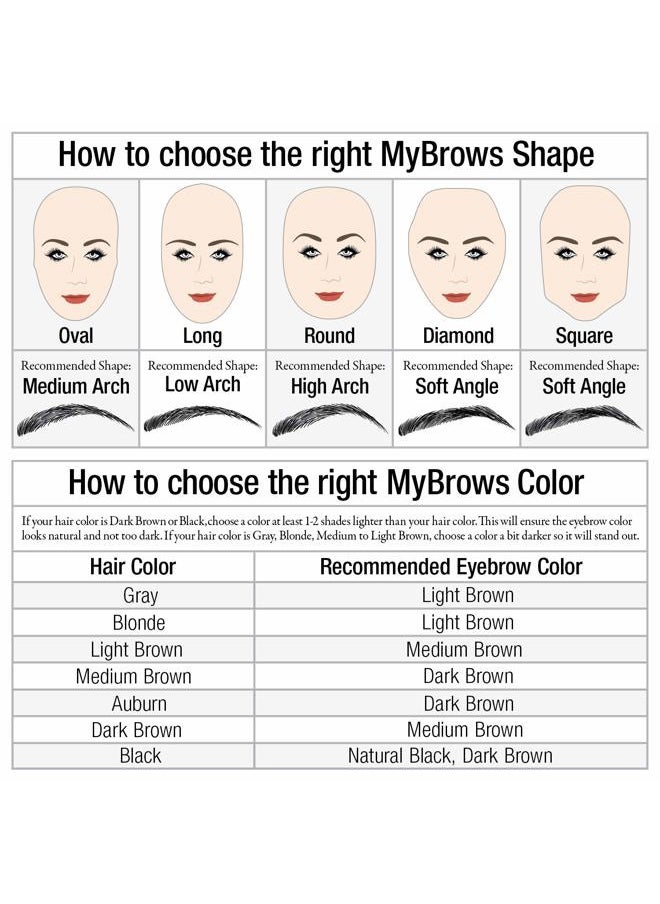 Godefroy MyBrows Long Lasting Eyebrow Transfers, Medium Arch, Natural Black, 12-Pairs of Brows  - Image 4