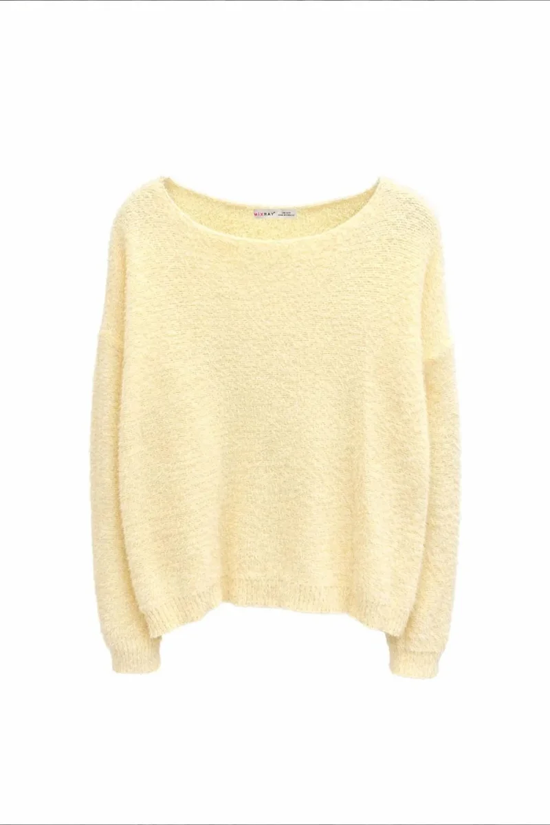 Mixray MIXRAY Asymmetrical Collar Knit Sweater