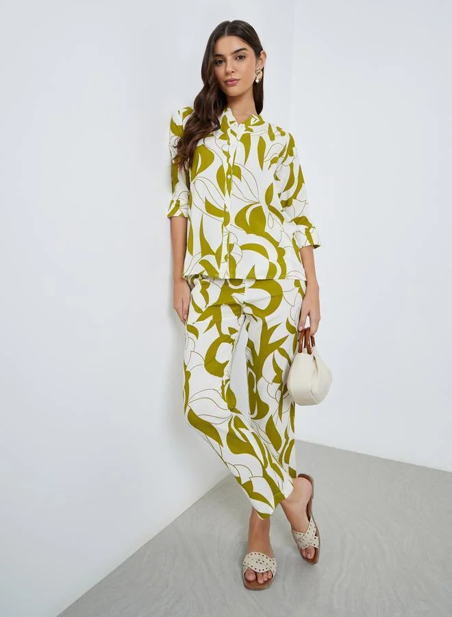 مكسيم كريشن Maxim Creation Women Abstract Print Top and Pants Co-Ords